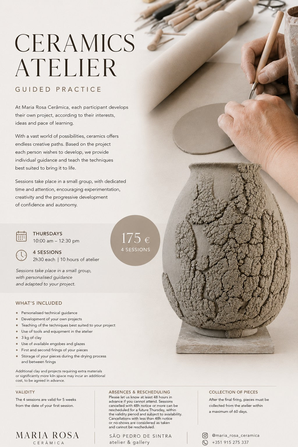 Atelier de cerâmica Pratica acompanhada
